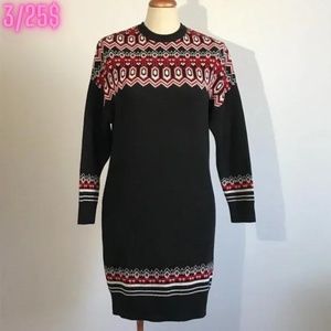 Icone - Black & Red Knit Sweater Dress - 3/25$